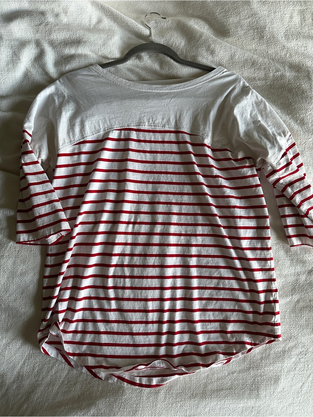 Seraphine Maternity and Nursing Top, White with Red Stripes